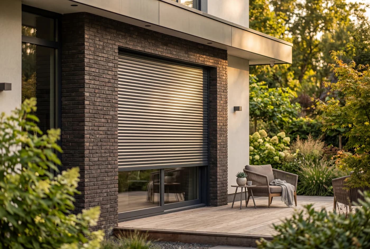 Aluminium rolluik op moderne woning — vakmanschap Zabfalux Rolluiken